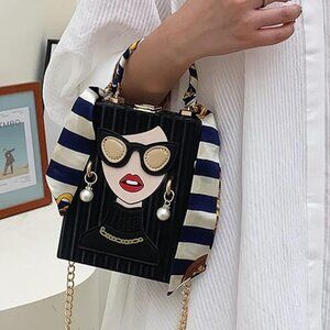 Lady face acrylic shoulder bag